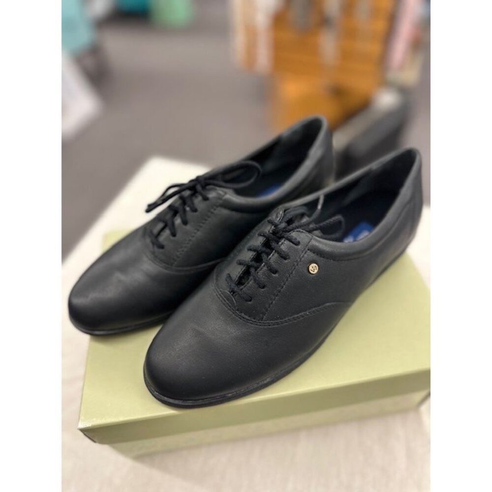 Easy Spirit Womens ESMOTION Black Leather Tennis Shoes 8M